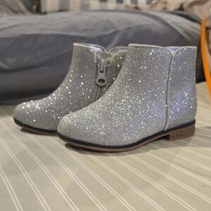 Cat & Jack Glittery Silver Kids Boots